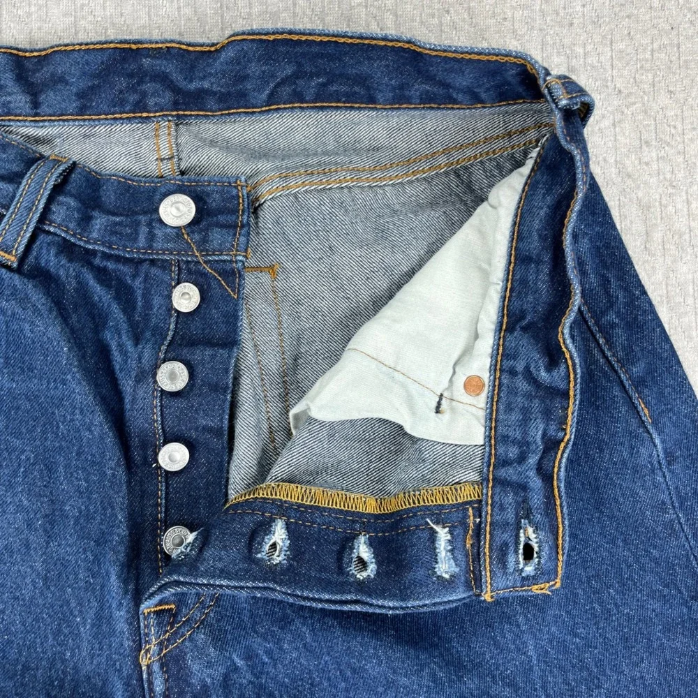 Levi's 501 Original Fit Jeans Men 34x30 fits 31x28 Blue Straight Leg Button Fly